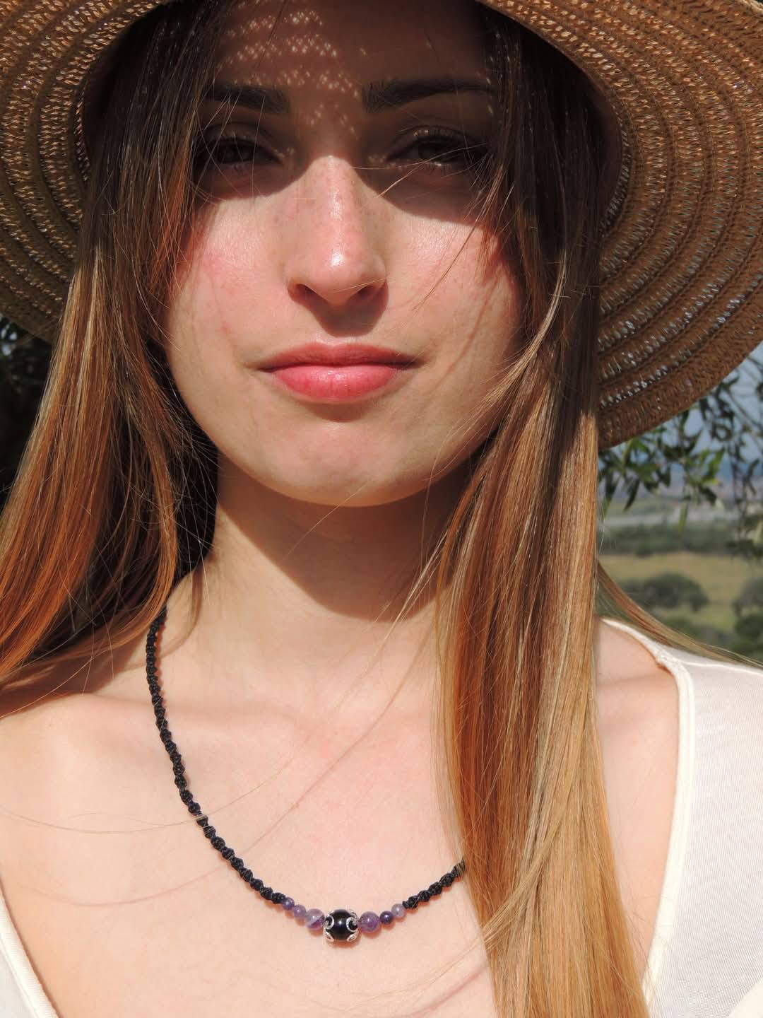 Collana o Choker Su Coccu con Ametista