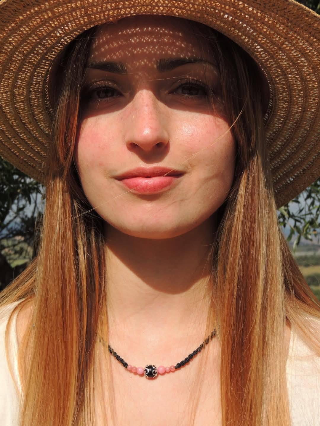 Collana o Choker Su Coccu con Diaspro Rosa