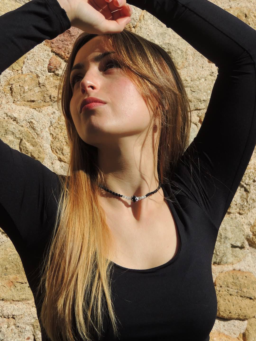 Collana o Choker Su Coccu con Pietra Luna