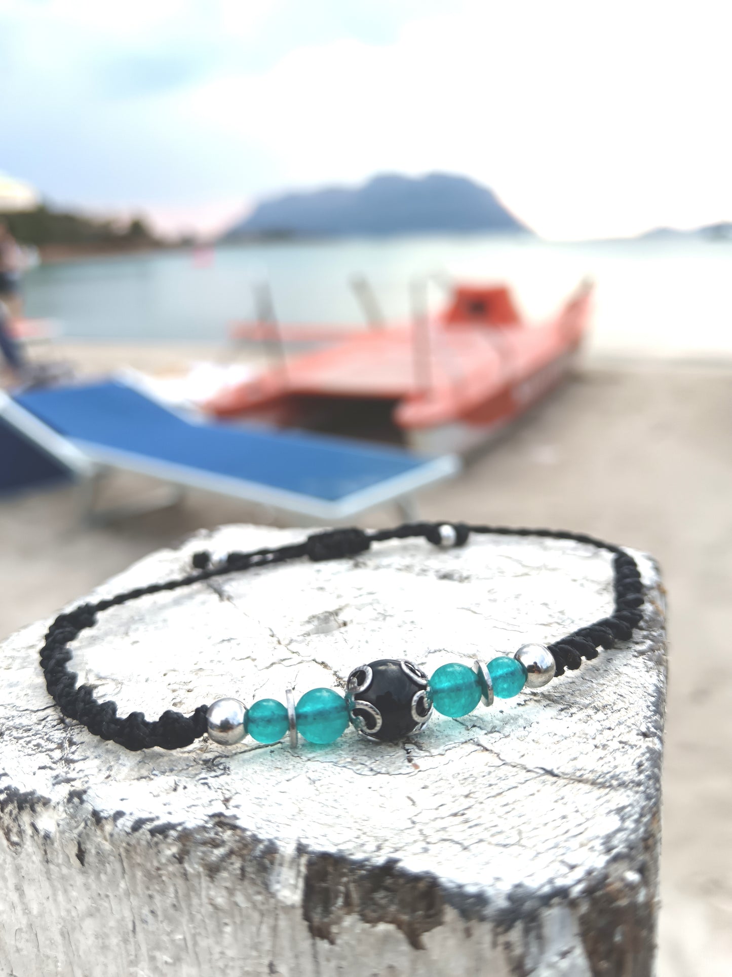 Bracciale Nuraghino con Calcedonio blu