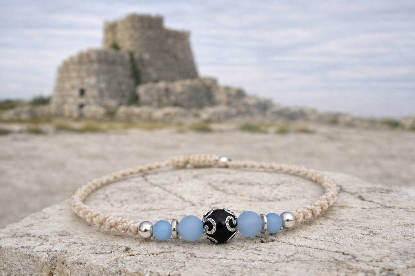 Bracciale Nuraghino con Acquamarina