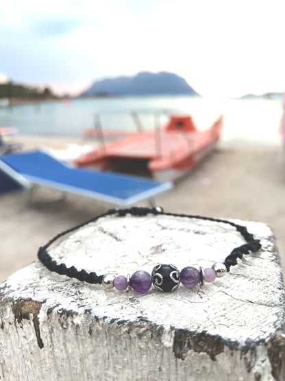 Bracciale Nuraghino con Ametista Viola