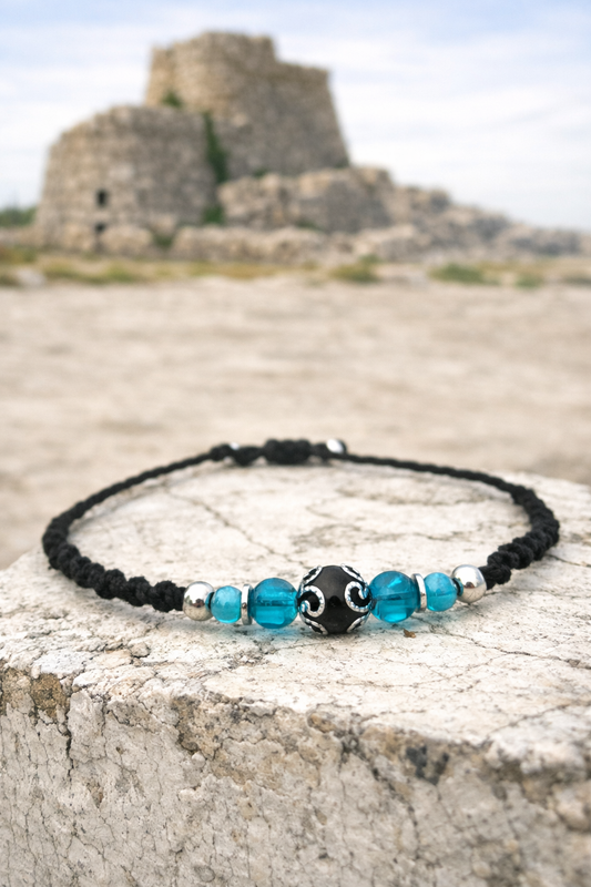 Bracciale Nuraghino con Calcedonio blu
