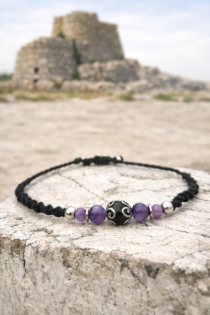 Bracciale Nuraghino con Ametista Viola