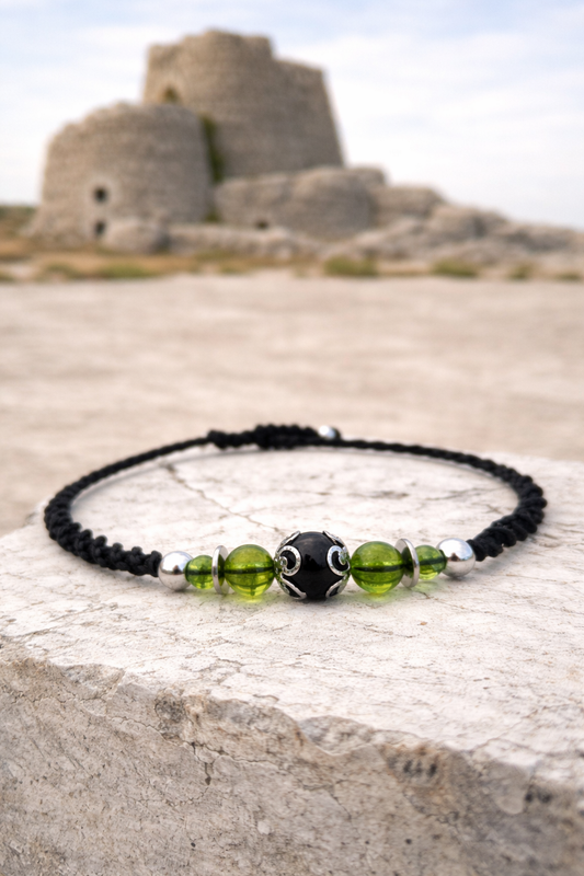 Bracciale Nuraghino con Olivina Verde